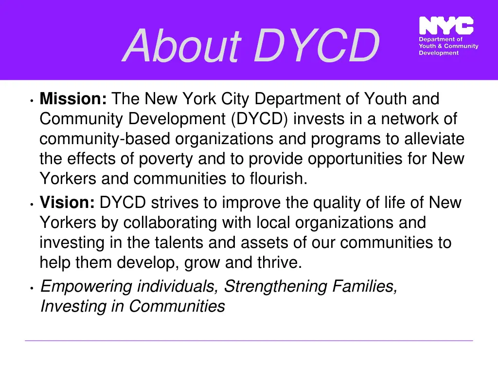 about dycd