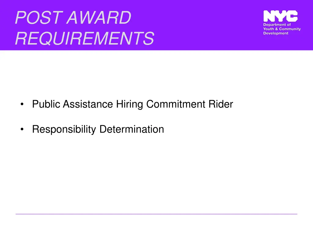 post award requirements