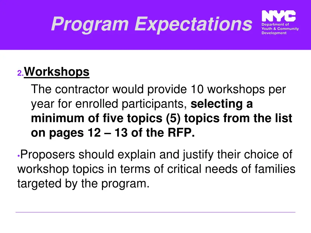 program expectations 1