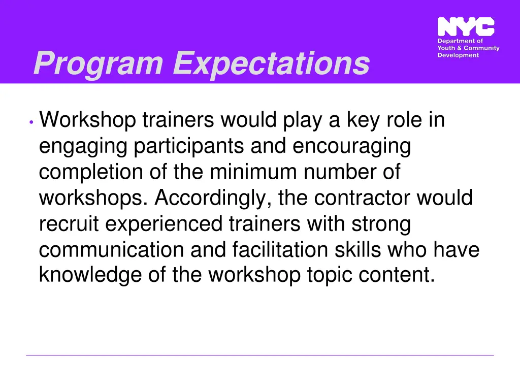 program expectations 3