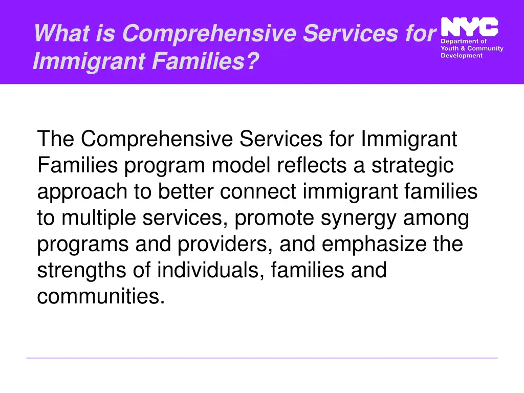 what is comprehensive services for immigrant