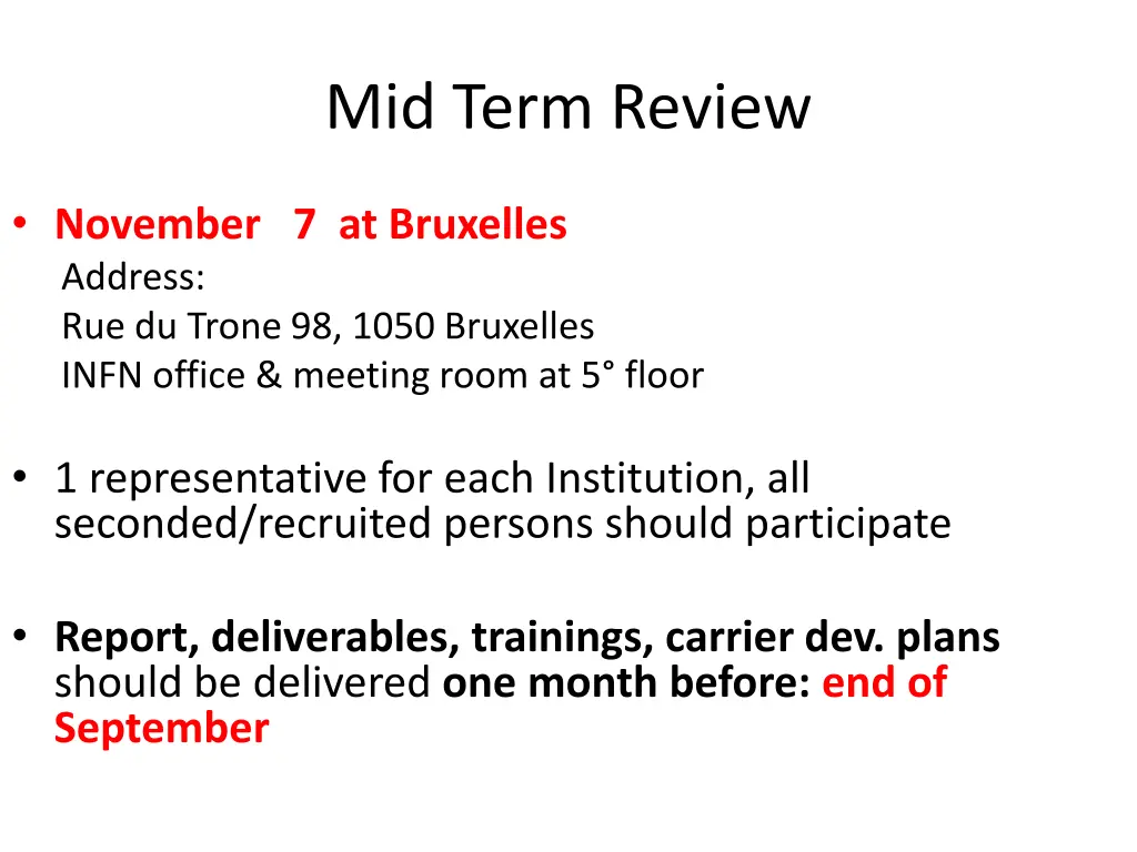 mid term review