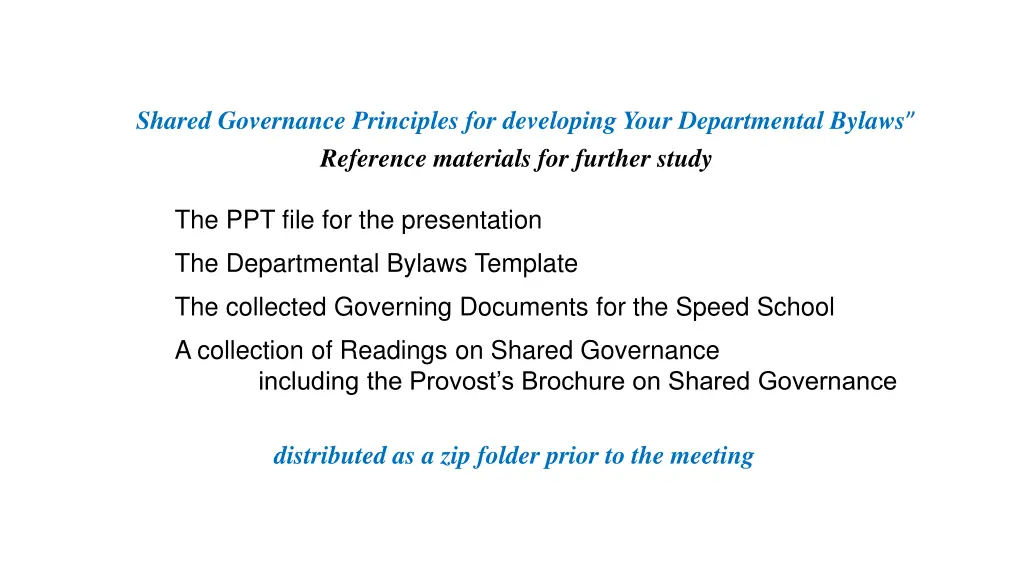 shared governance principles for developing your
