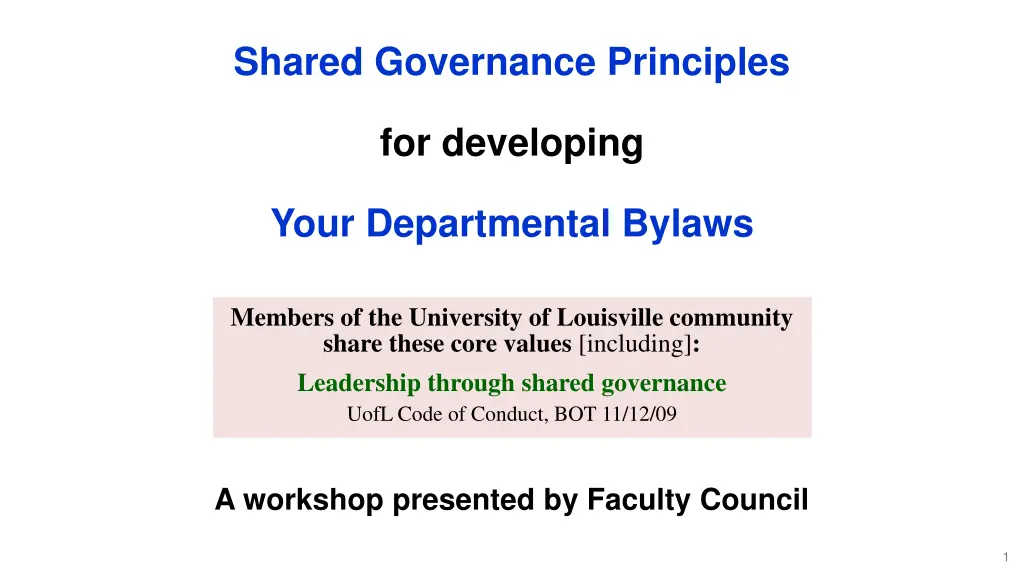 shared governance principles