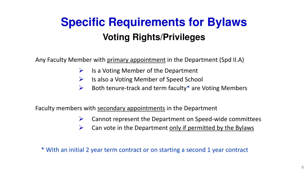 specific requirements for bylaws voting rights