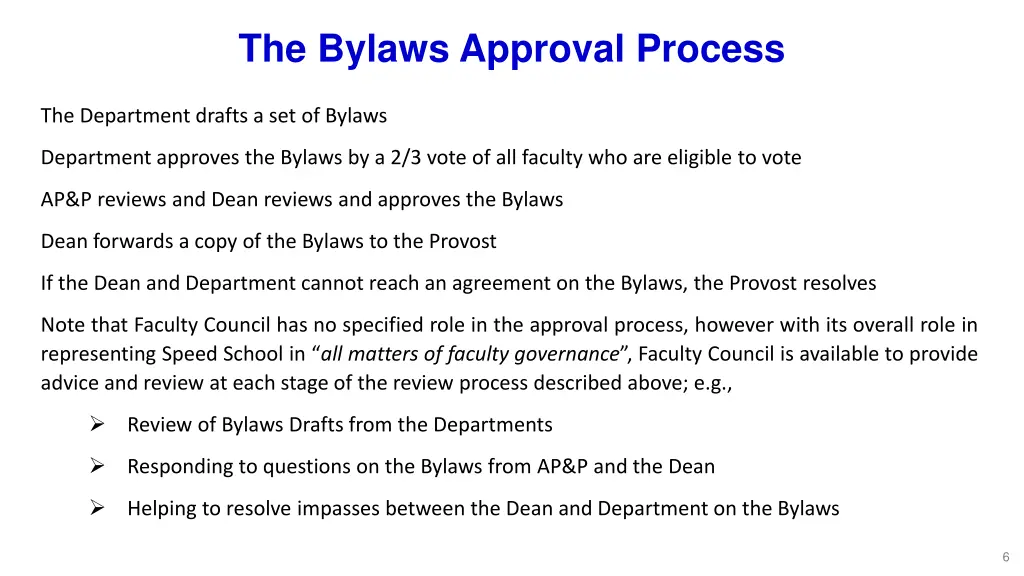 the bylaws approval process