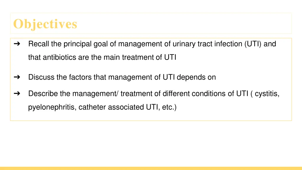 objectives