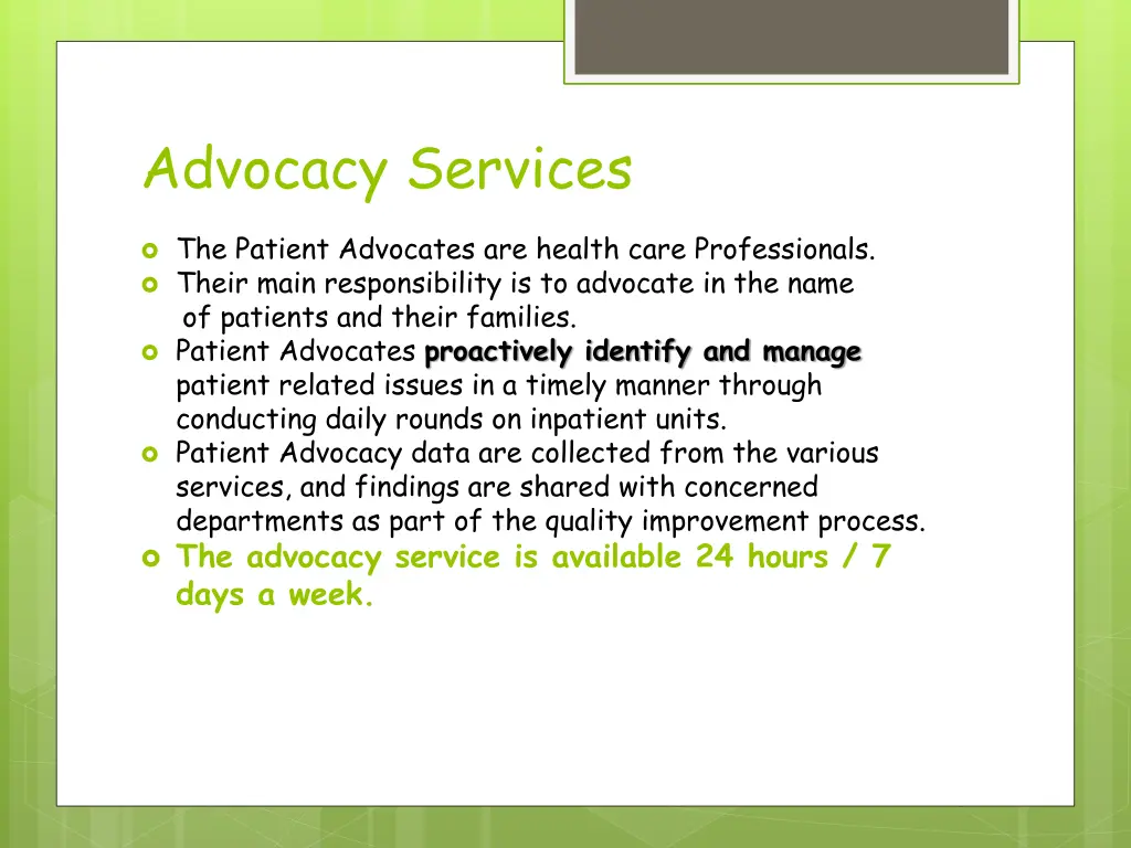 advocacy services