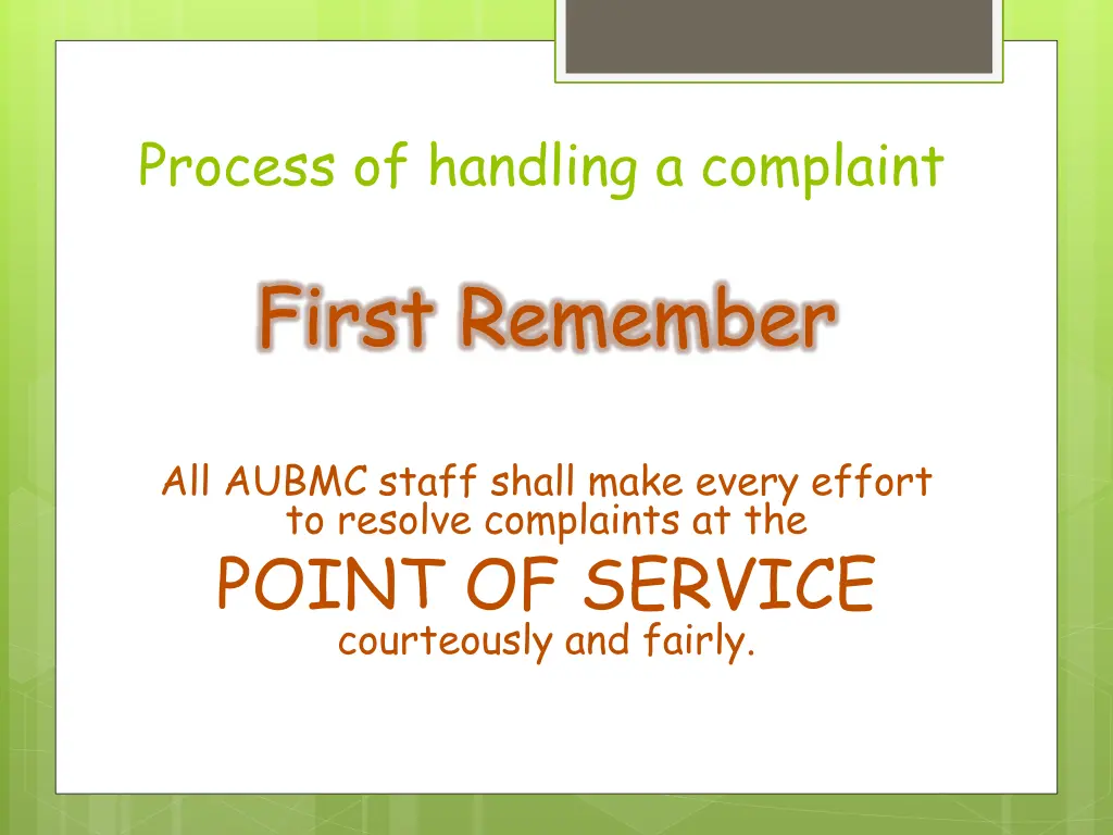 process of handling a complaint