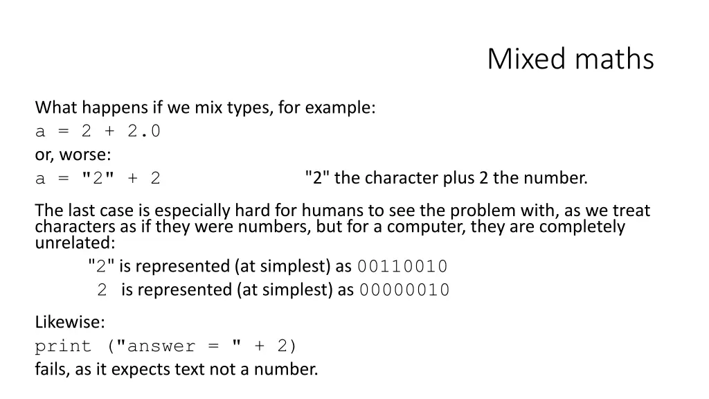 mixed maths
