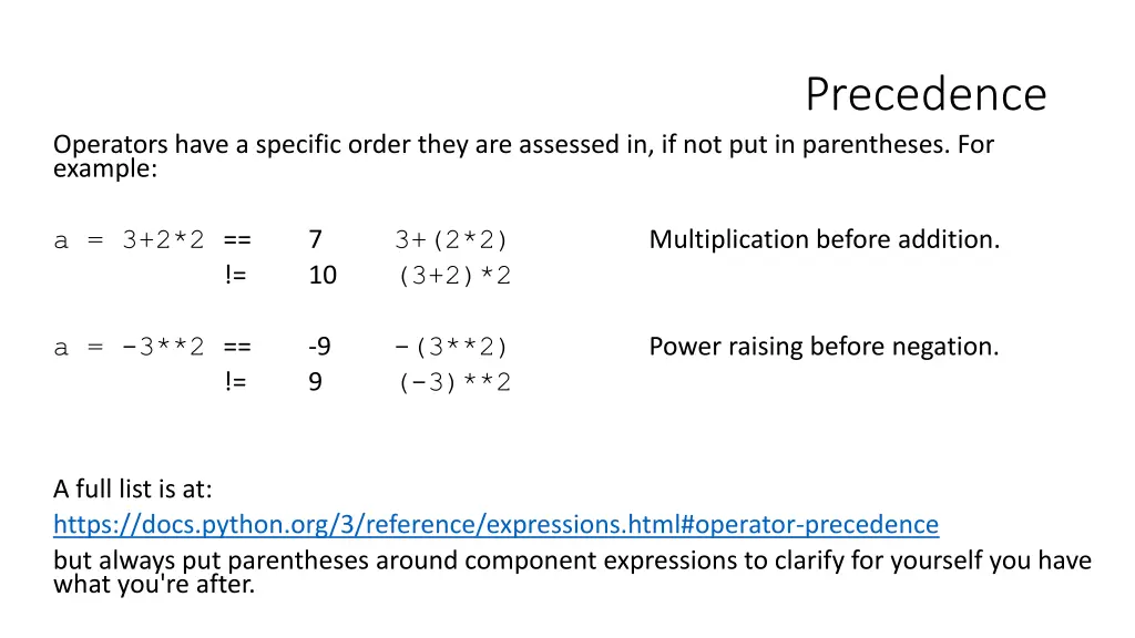 precedence