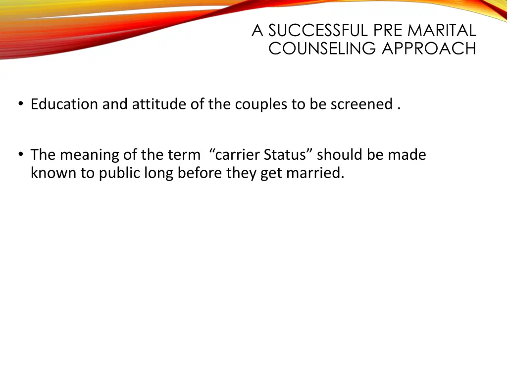 a successful pre marital counseling approach