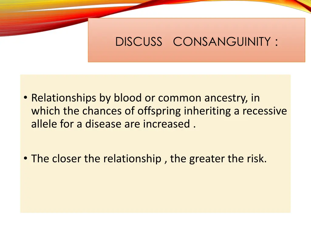 discuss consanguinity