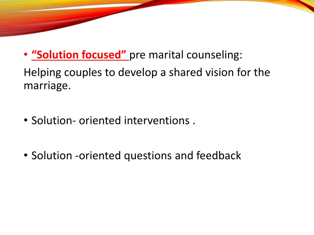 solution focused pre marital counseling helping
