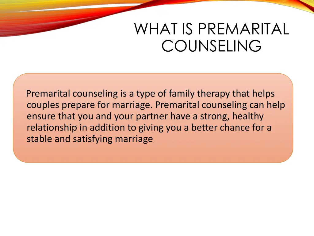 what is premarital counseling