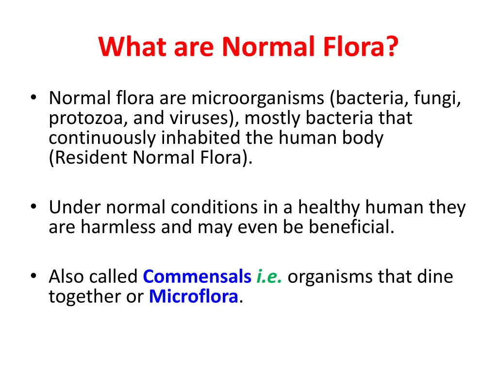 what are normal flora