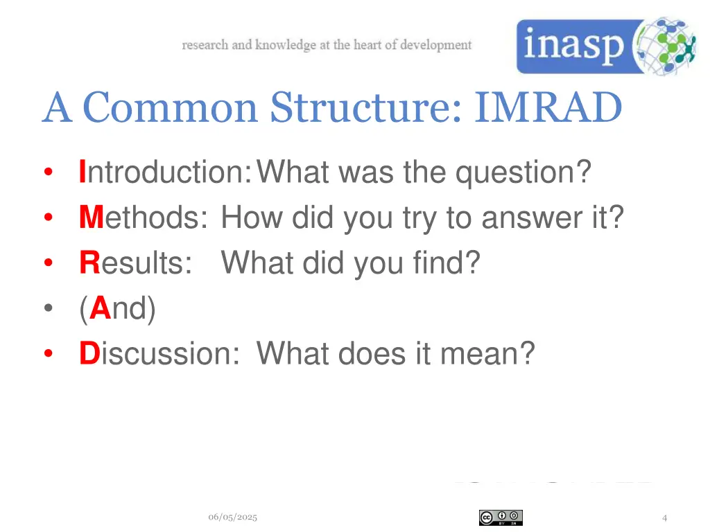 a common structure imrad