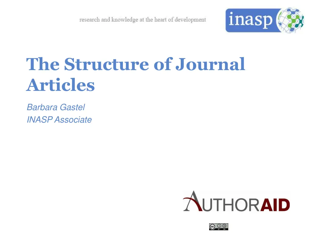 the structure of journal articles