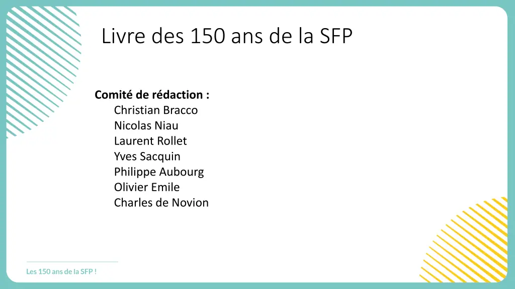 livre des 150 ans de la sfp
