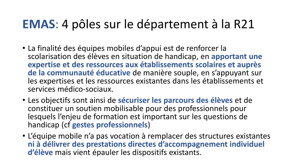 emas 4 p les sur le d partement la r21