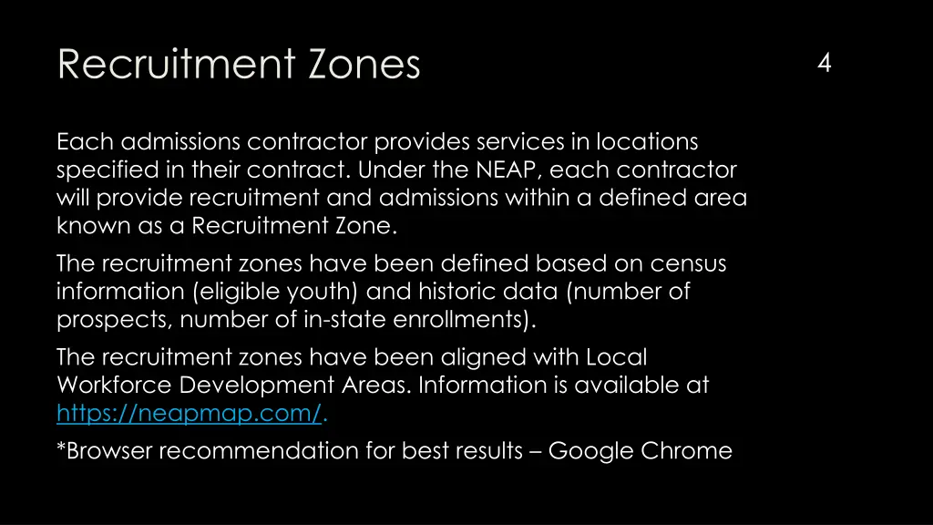 recruitment zones