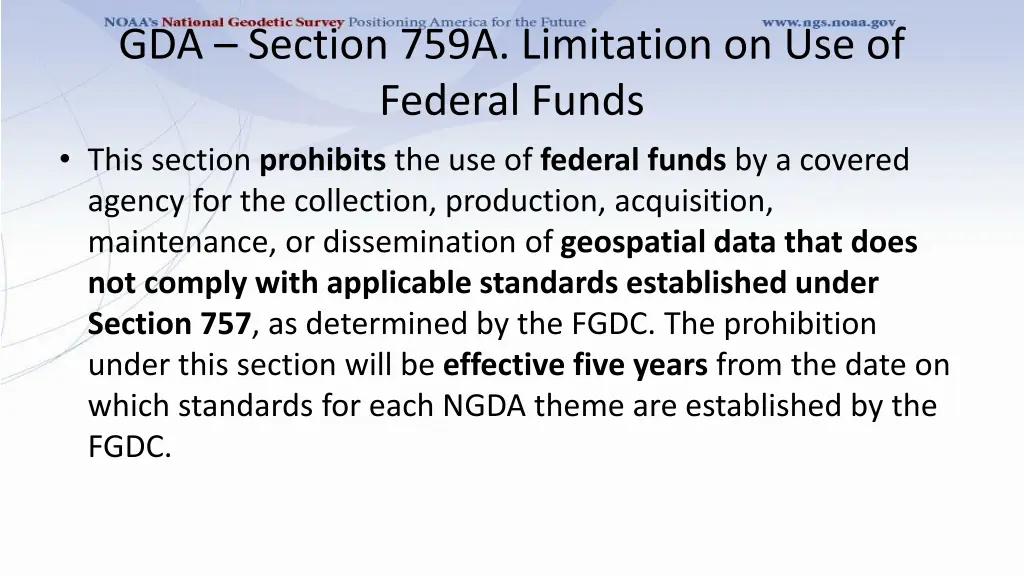 gda section 759a limitation on use of federal