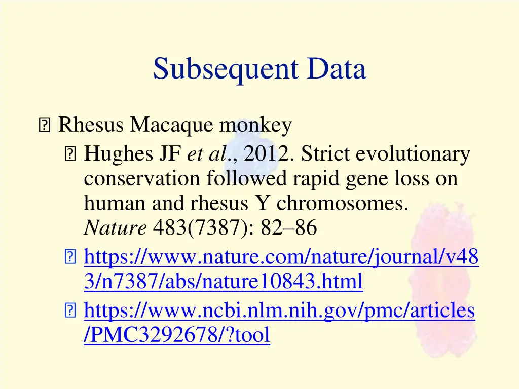 subsequent data