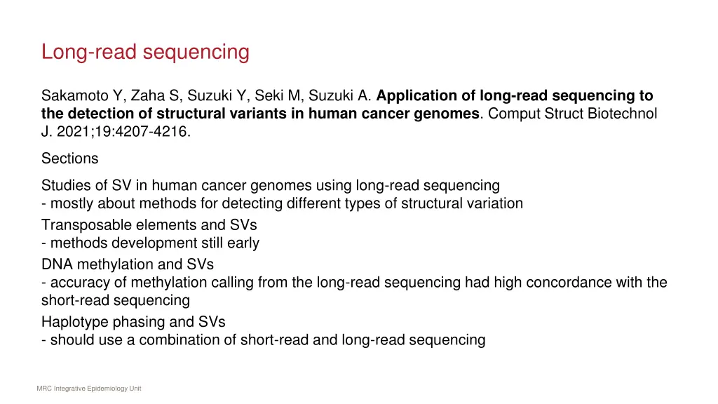 long read sequencing