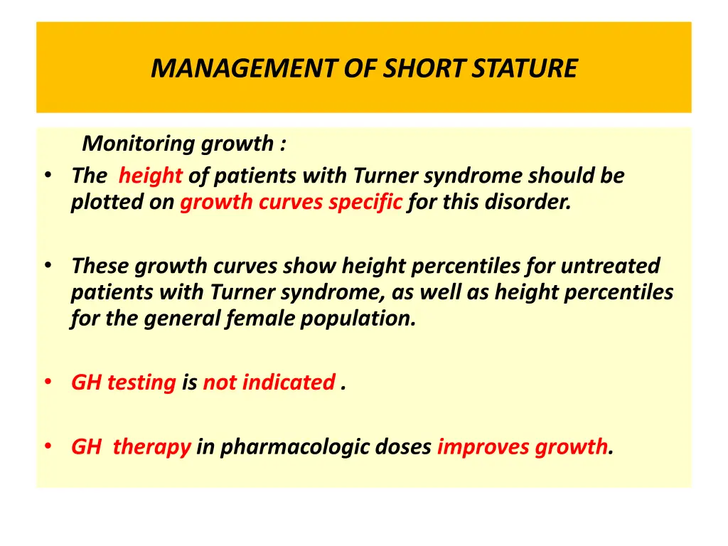 management of short stature