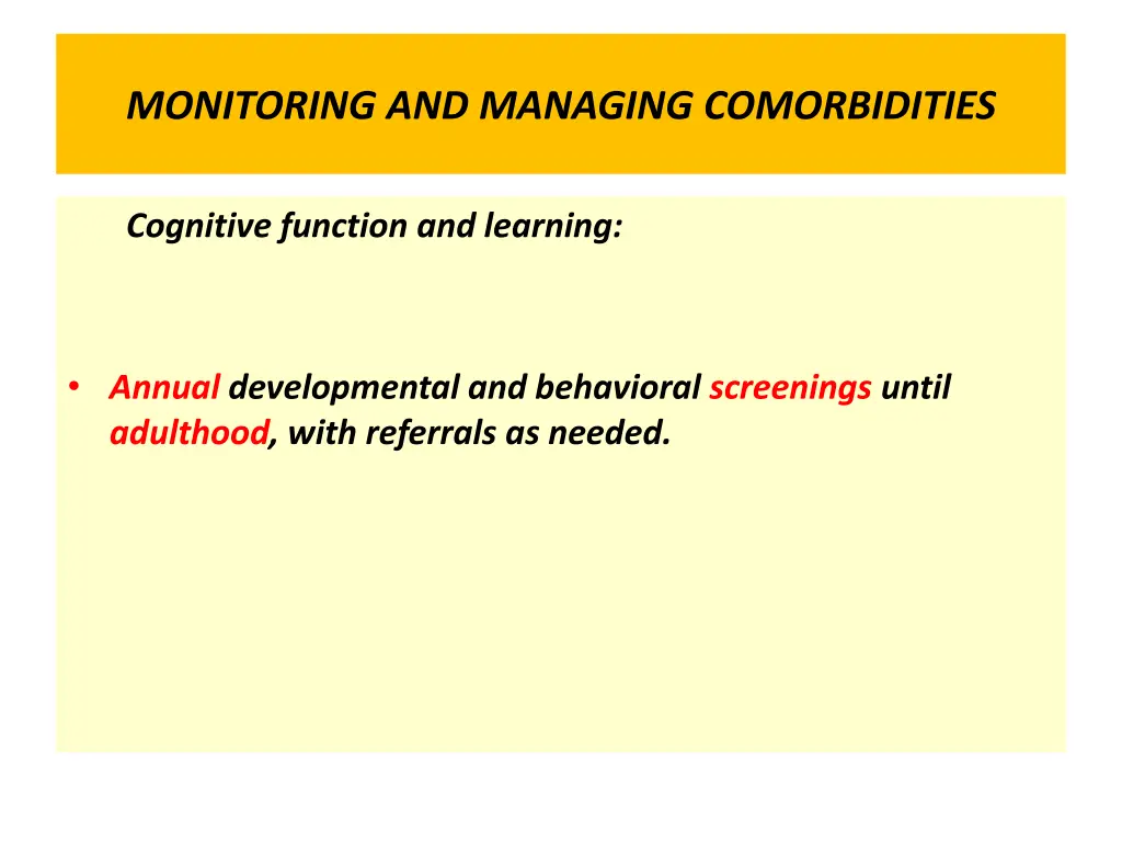 monitoring and managing comorbidities 5