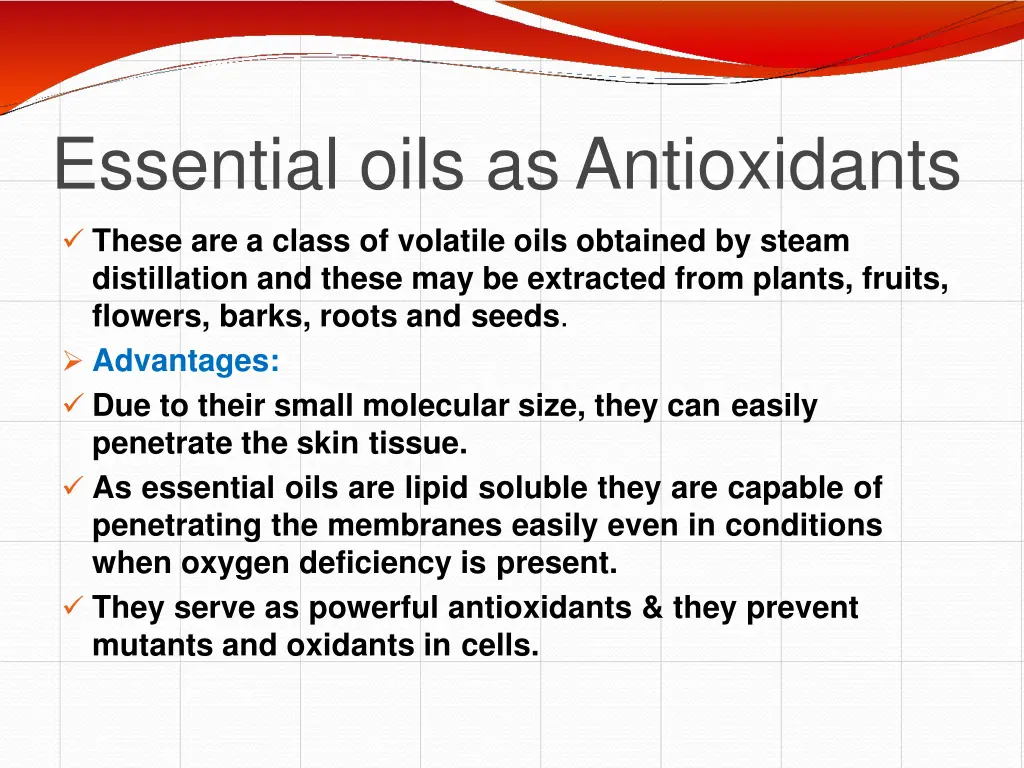 essential oils asantioxidants