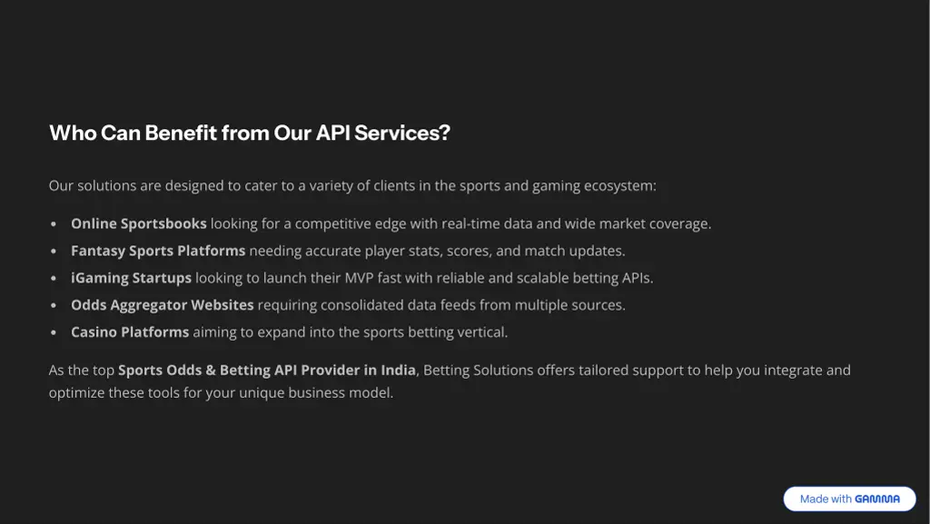who can benefit from our api services