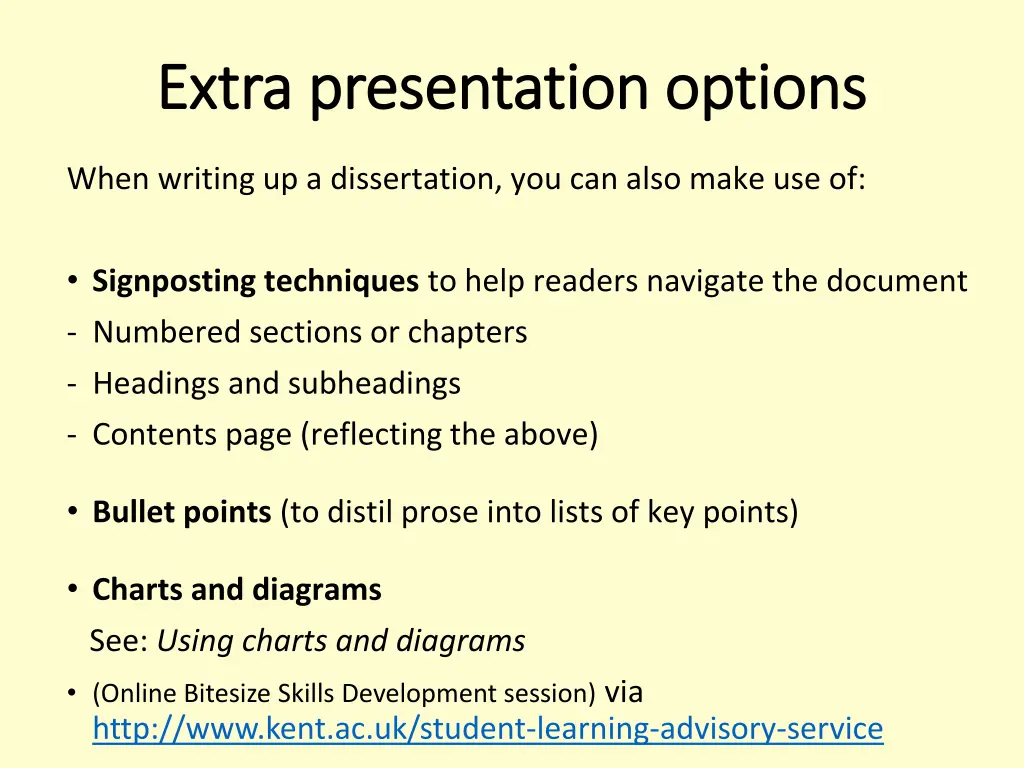 extra presentation options extra presentation