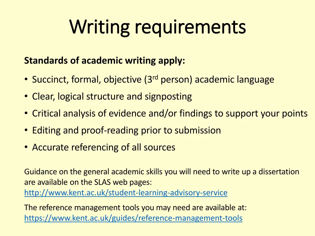 writing requirements writing requirements