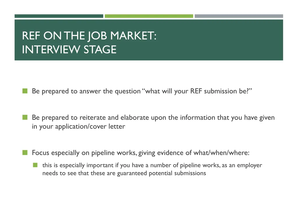 ref on the job market interview stage