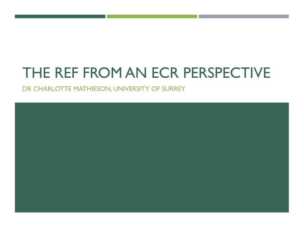 the ref from an ecr perspective