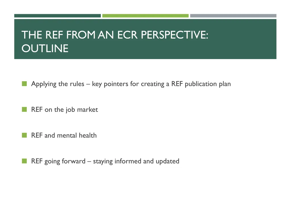 the ref from an ecr perspective outline