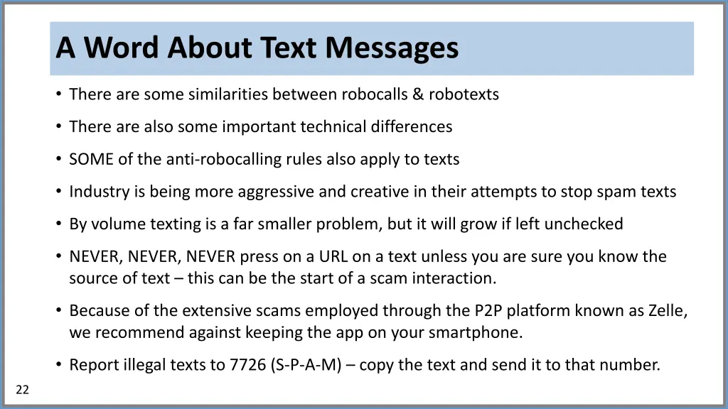 a word about text messages