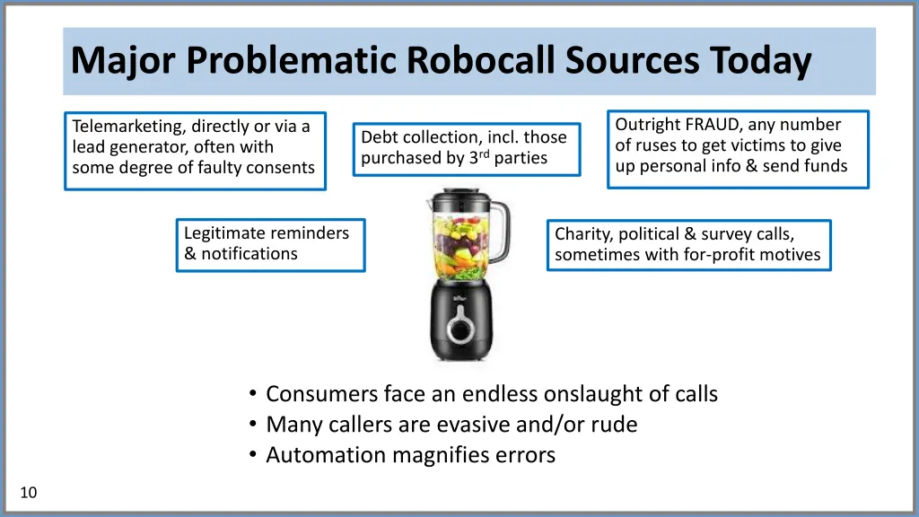 major problematic robocall sources today