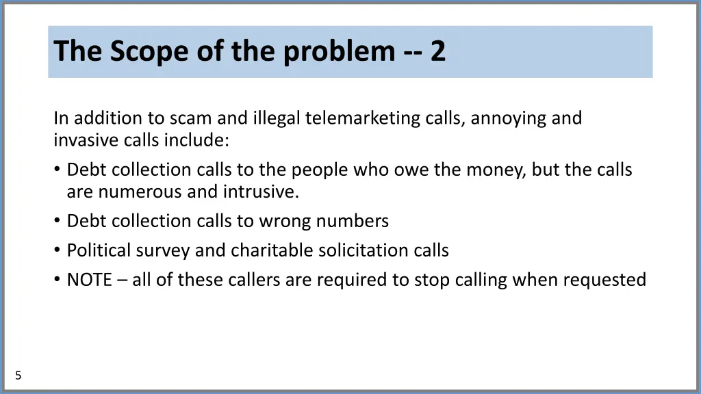 the scope of the problem 2