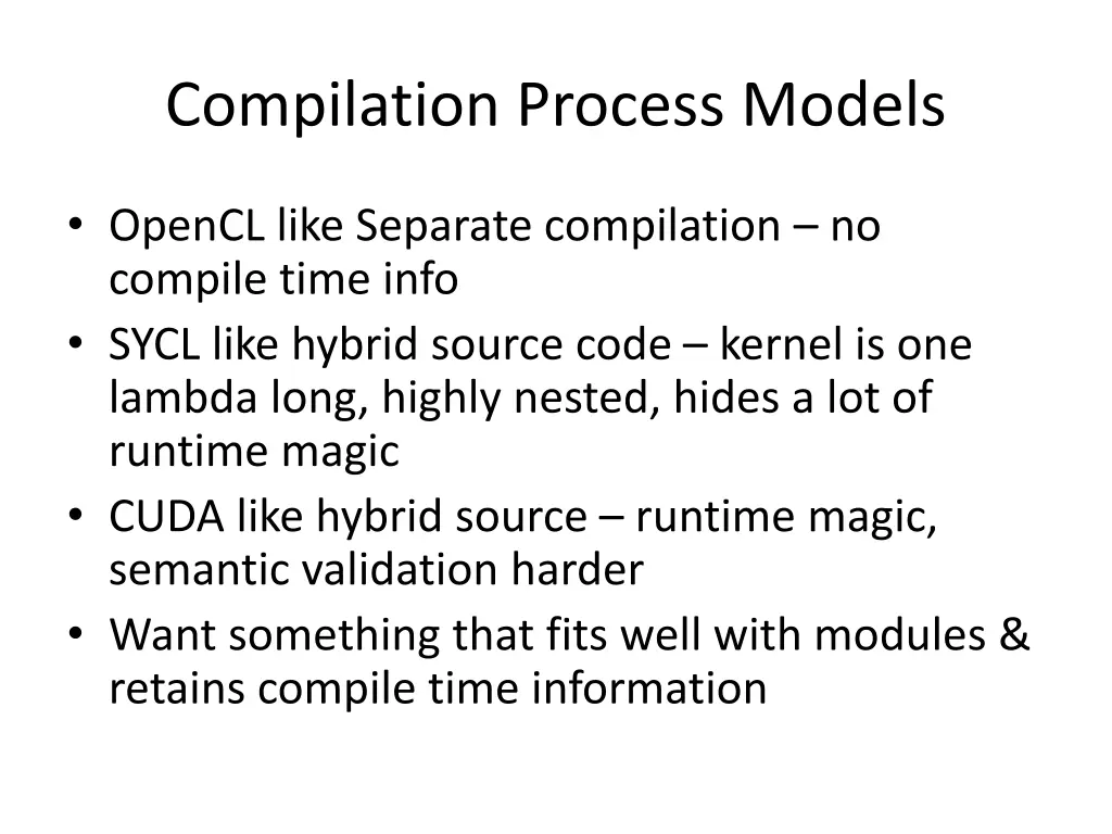 compilation process models