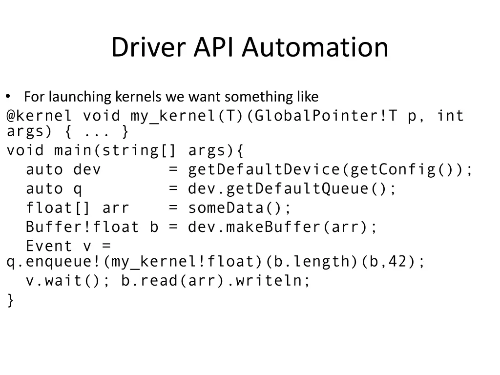 driver api automation