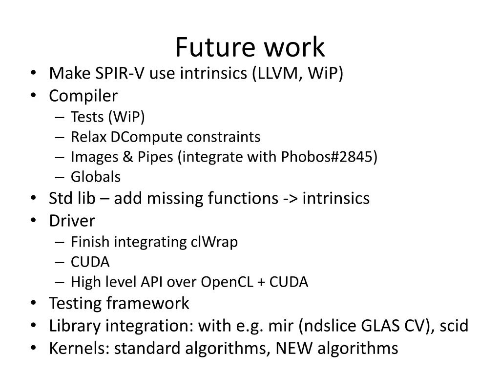 future work