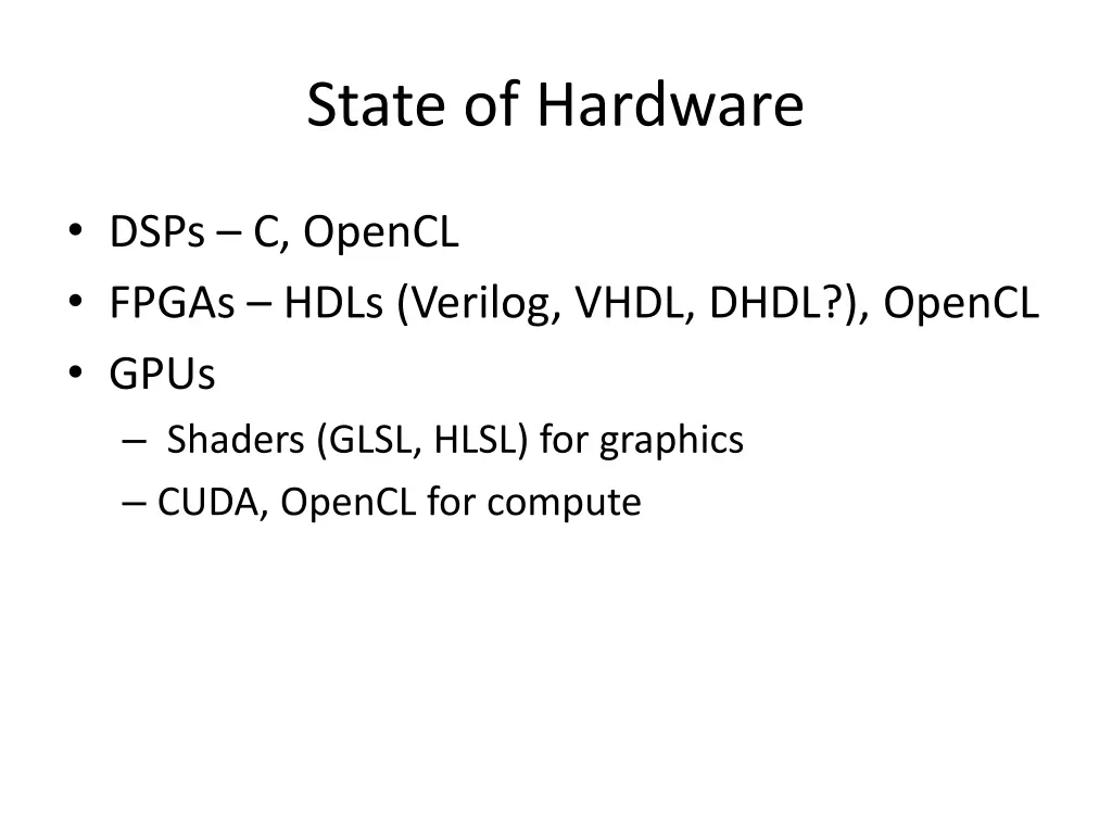 state of hardware 1