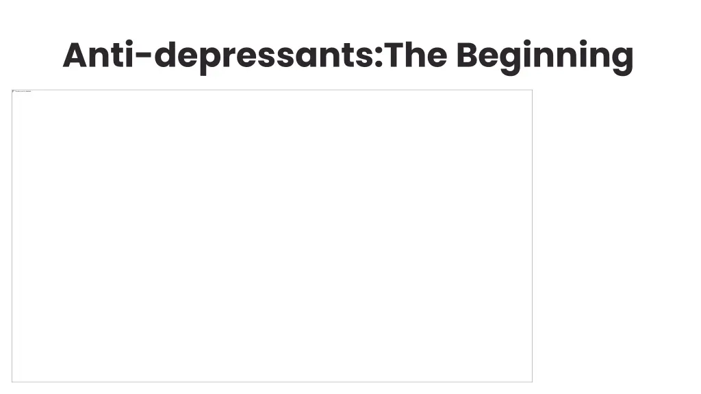 anti depressants the beginning