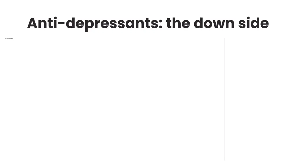 anti depressants the down side