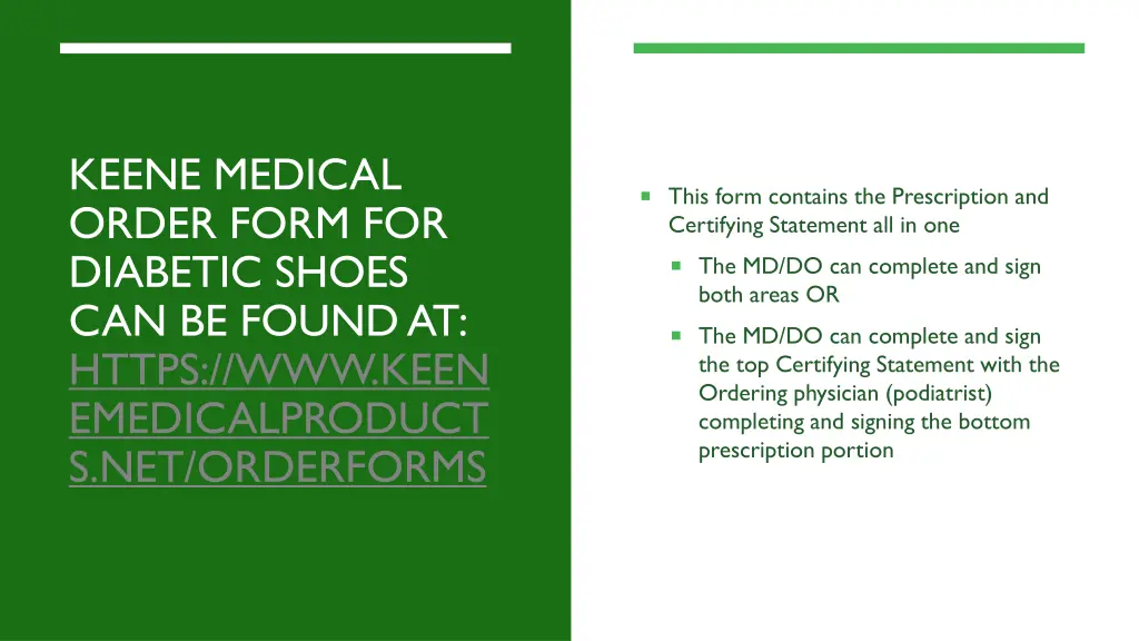 keene medical order form for diabetic shoes