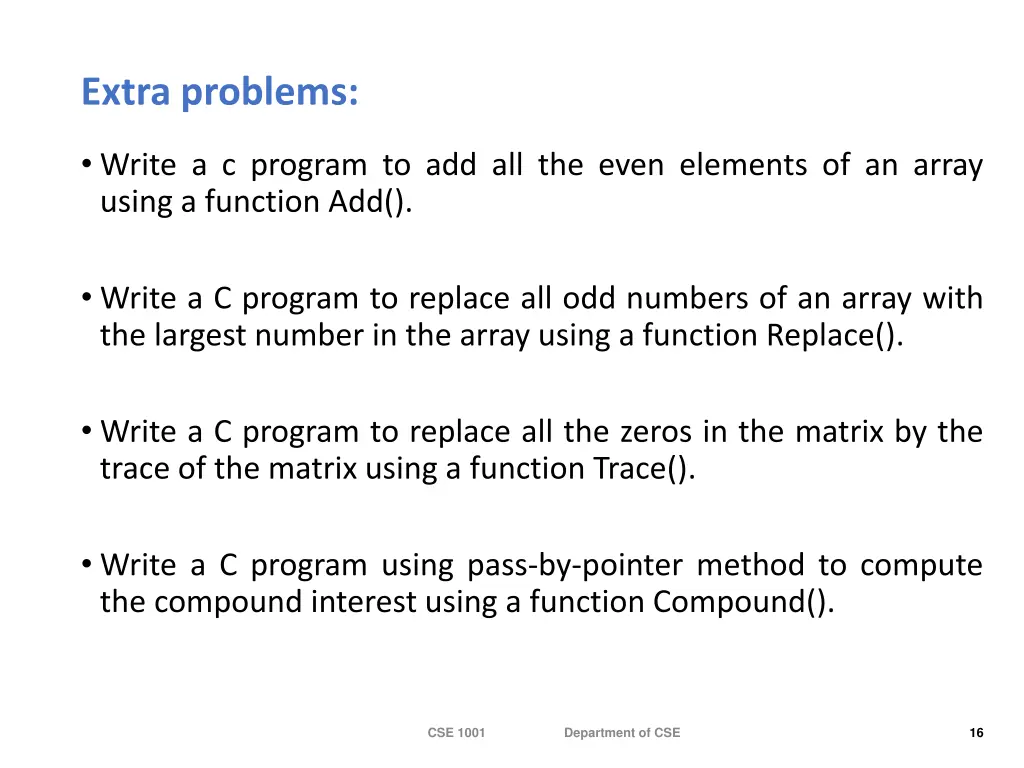 extra problems