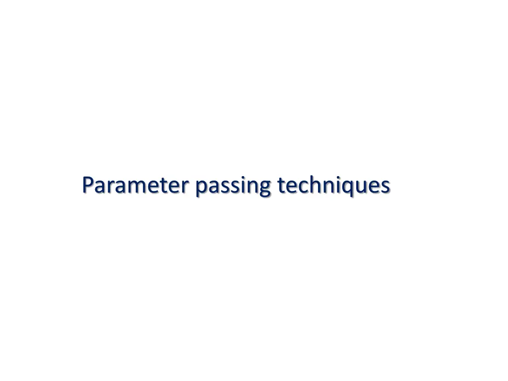parameter passing techniques