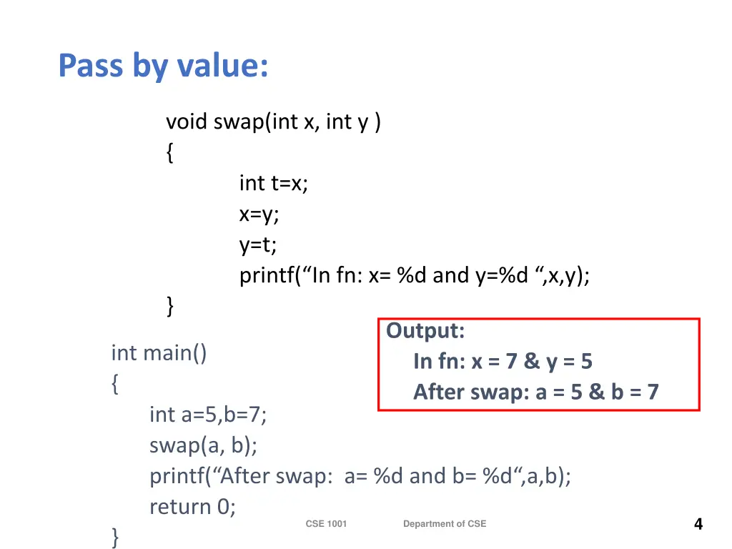 pass by value